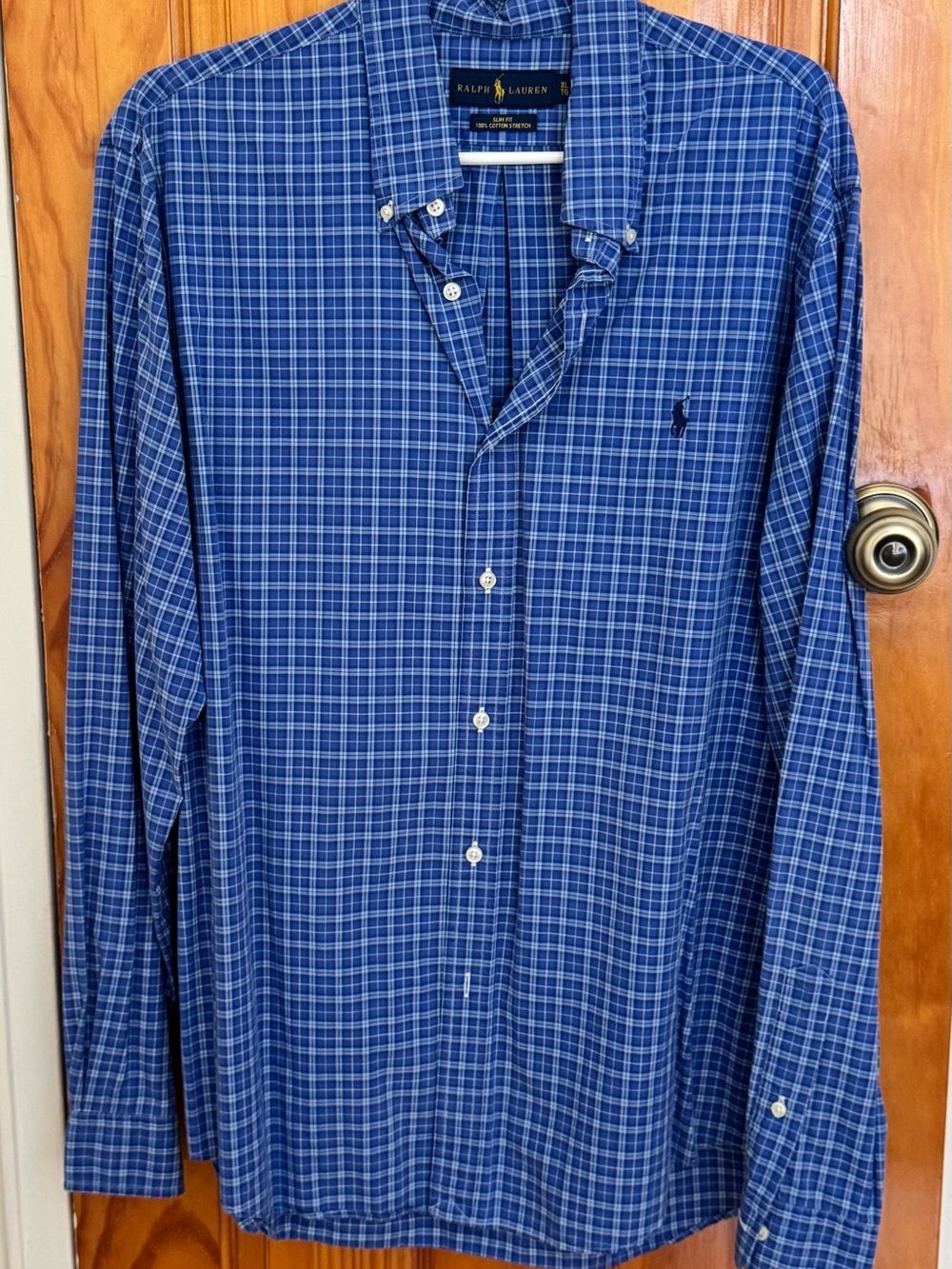 Ralph Lauren Men's Blue Plaid Button-Down Shirt